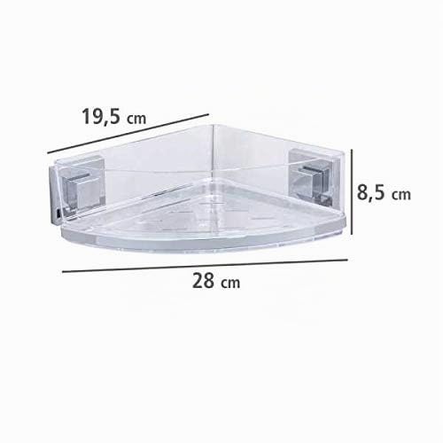 Wenko Vacuum-Loc Quadro mensola angolare 1 piano inox