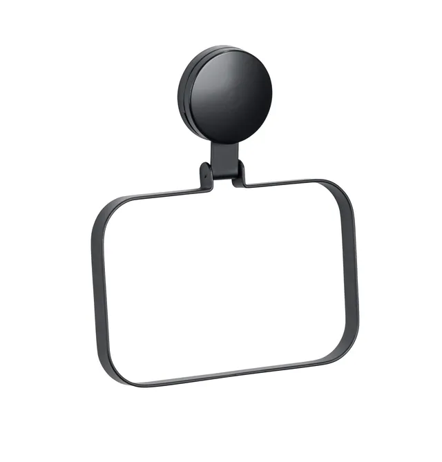Wenko Pavia Static-Loc Plus portasciugamani ad anello nero senza forare