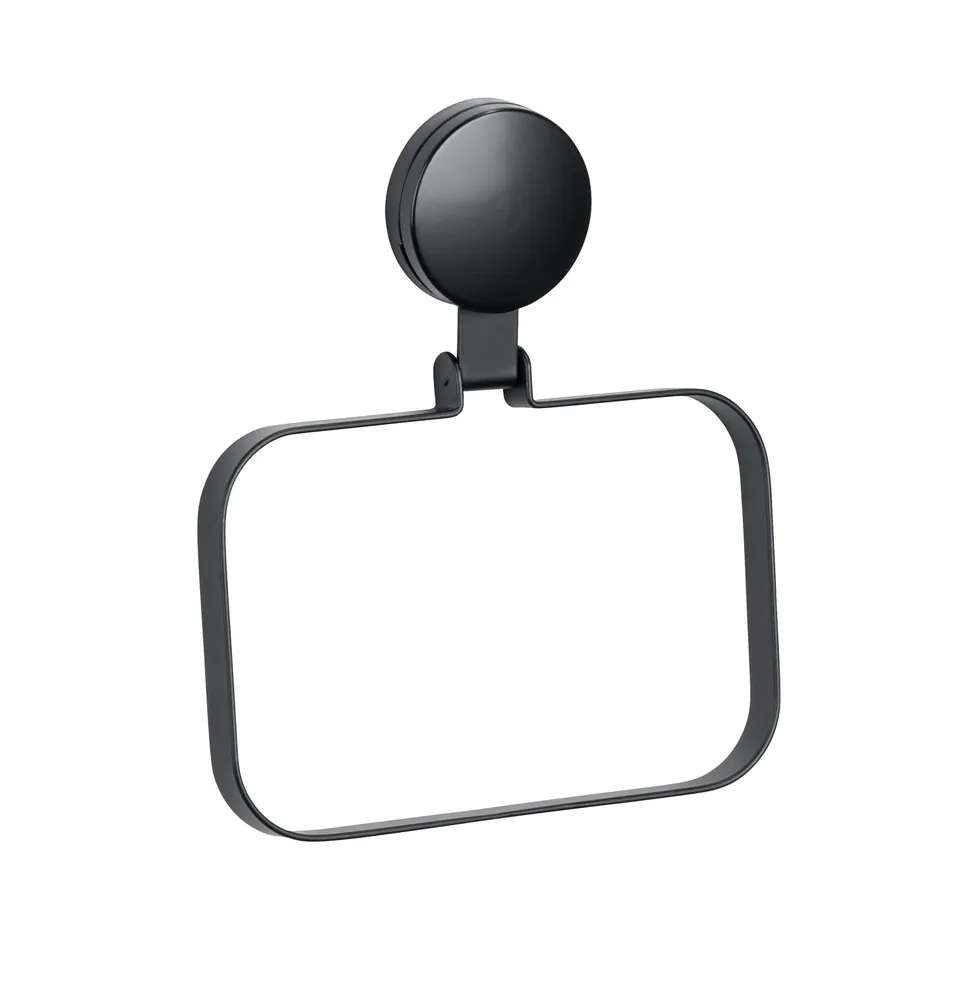 Wenko Pavia Static-Loc Plus portasciugamani ad anello nero senza forare