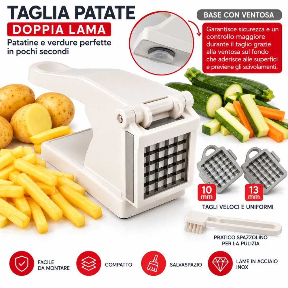 Cecaro Group doppia lama 10-13 mm taglia patate manuale