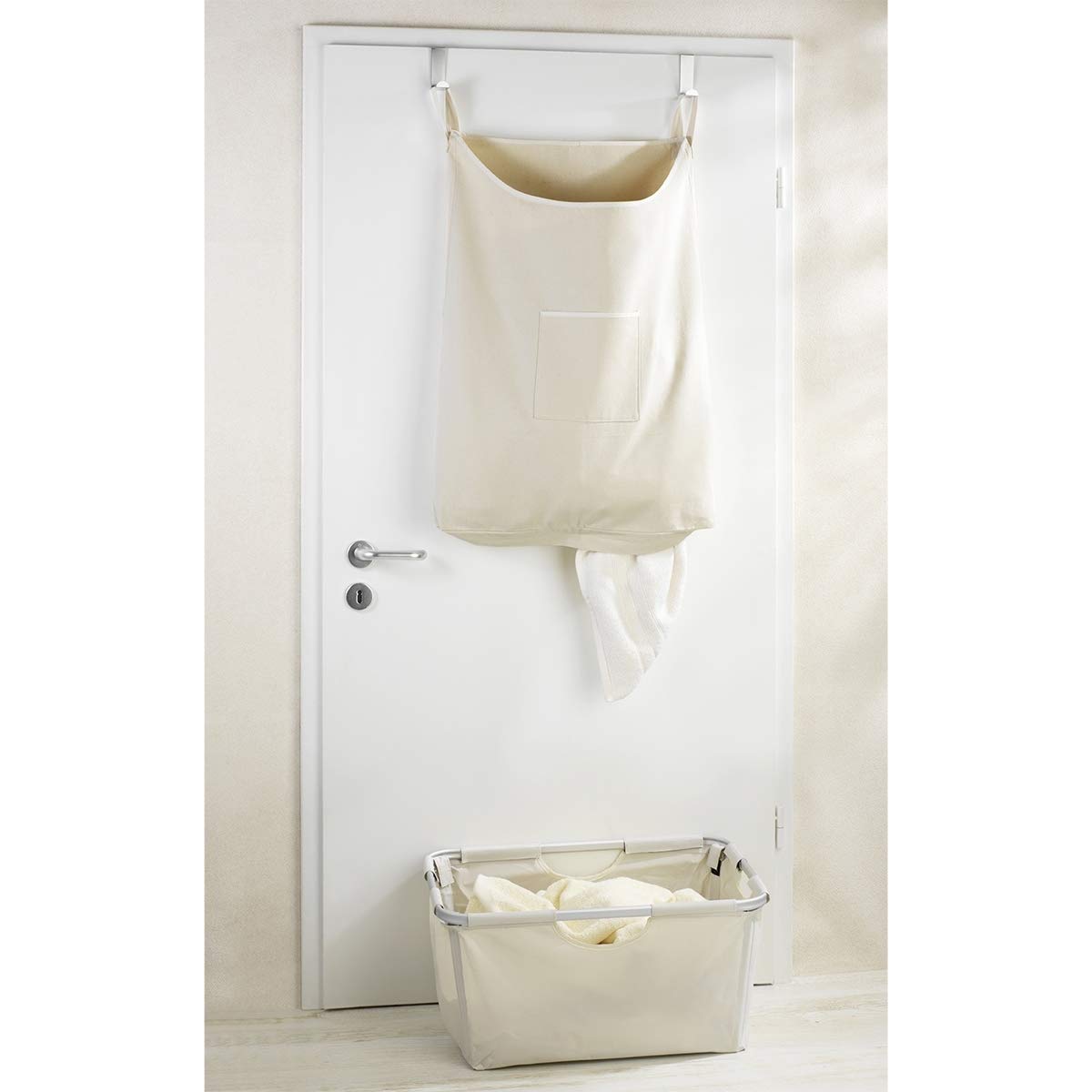 Wenko Canguro 62107100 Cesto Portabiancheria Beige 65 L Cotone