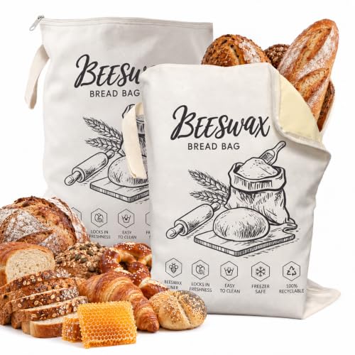 Quelcc Sacchetti Pane Cera Api 2 Pezzi 32x43 cm