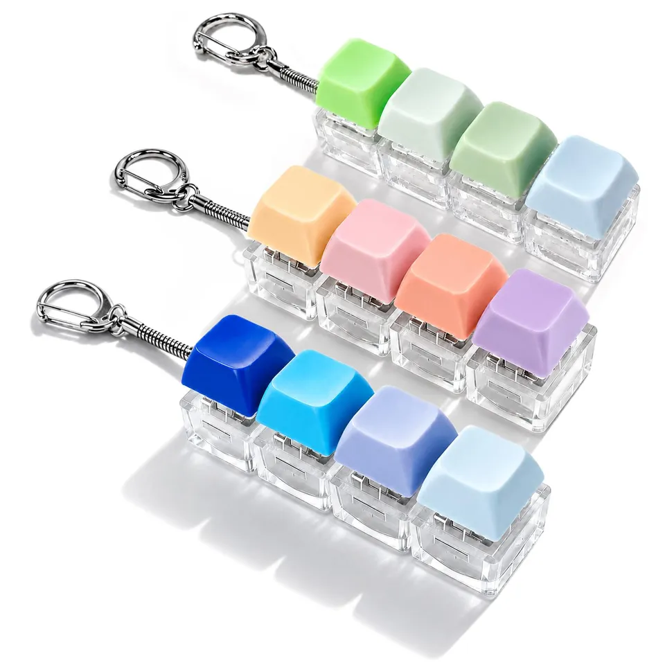 Quelcc tastiera fidget portachiavi antistress 3 pezzi