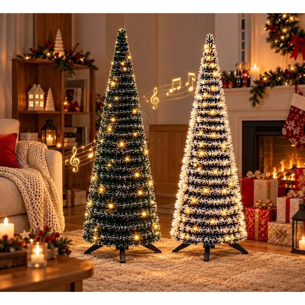 Cecaro Group Albero Natale Slim 120 cm con Luci e Musica
