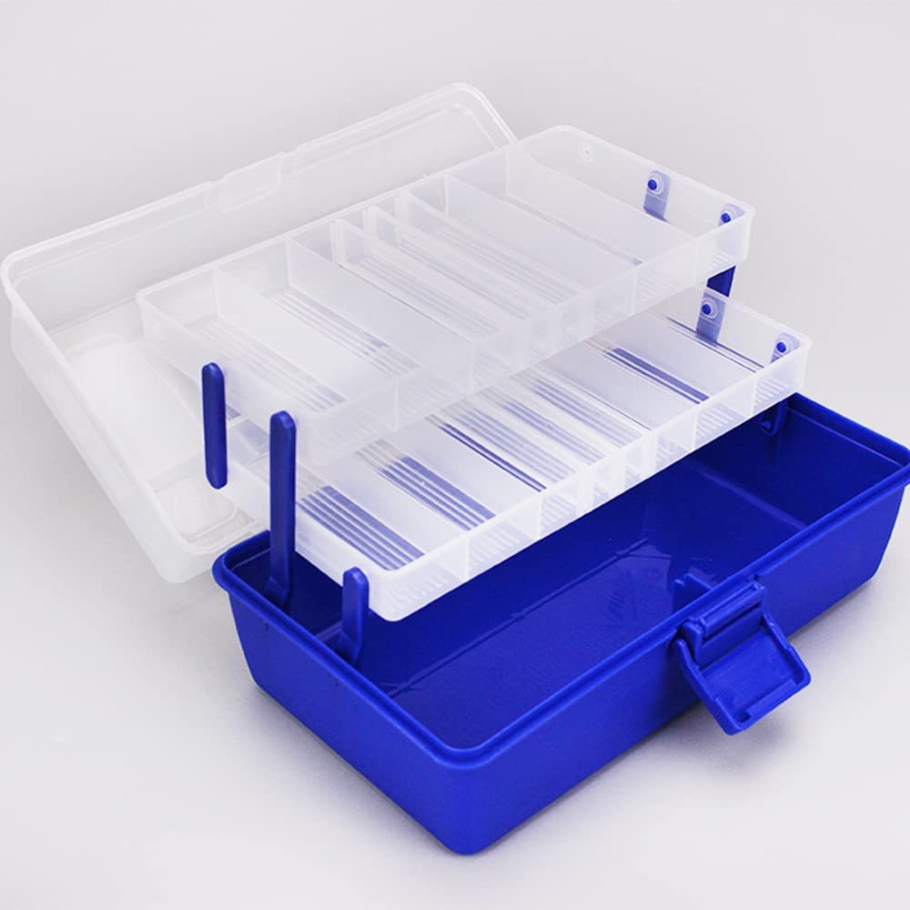Lxoraziy scatola pesca 3 piani blu 29x17x14 cm