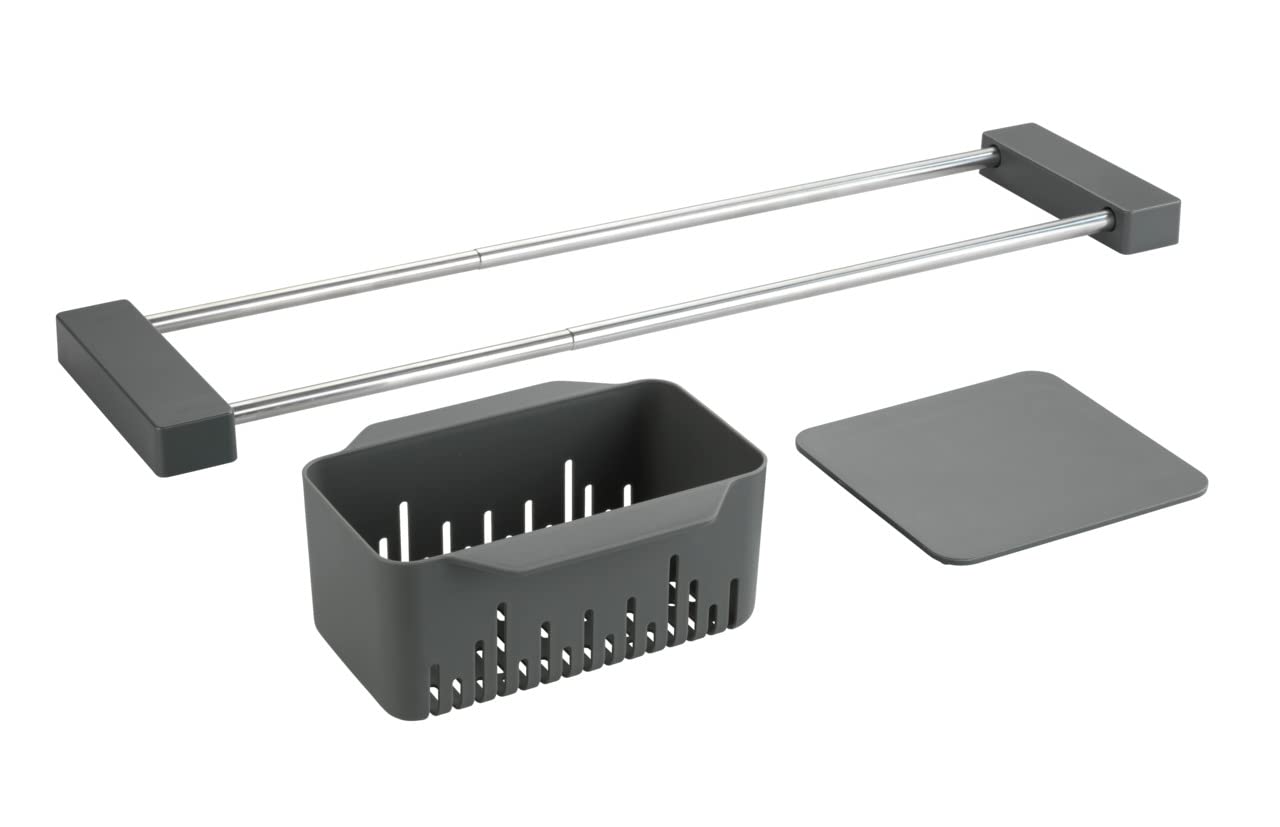 Wenko Caddy Scolapiatti Lavello Grigio 43,5-77,5 cm
