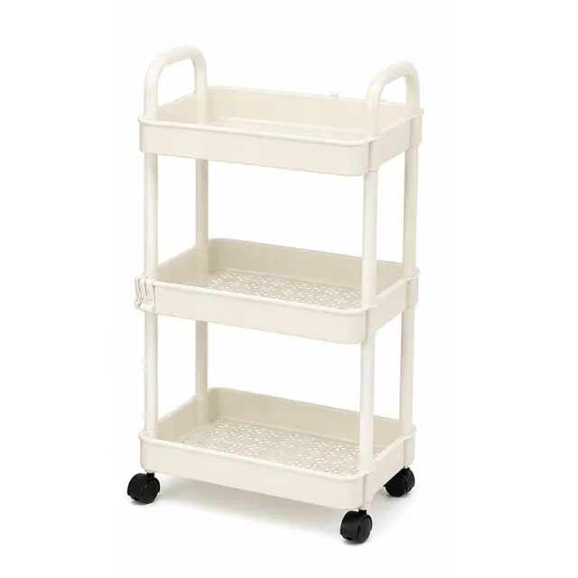Cecaro Group carrello 3 ripiani con ruote nero bianco salvaspazio