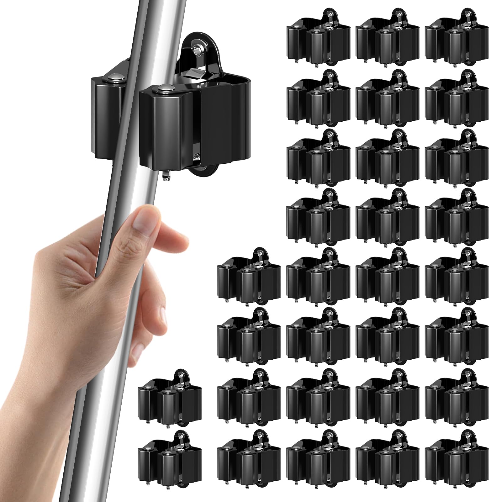3-H portascope da muro 12 pezzi nero acciaio inox 5 kg