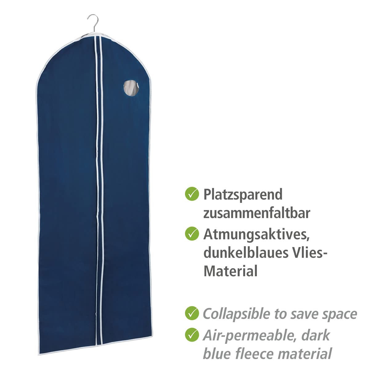 Wenko Air custodia abiti 150x60 cm blu traspirante