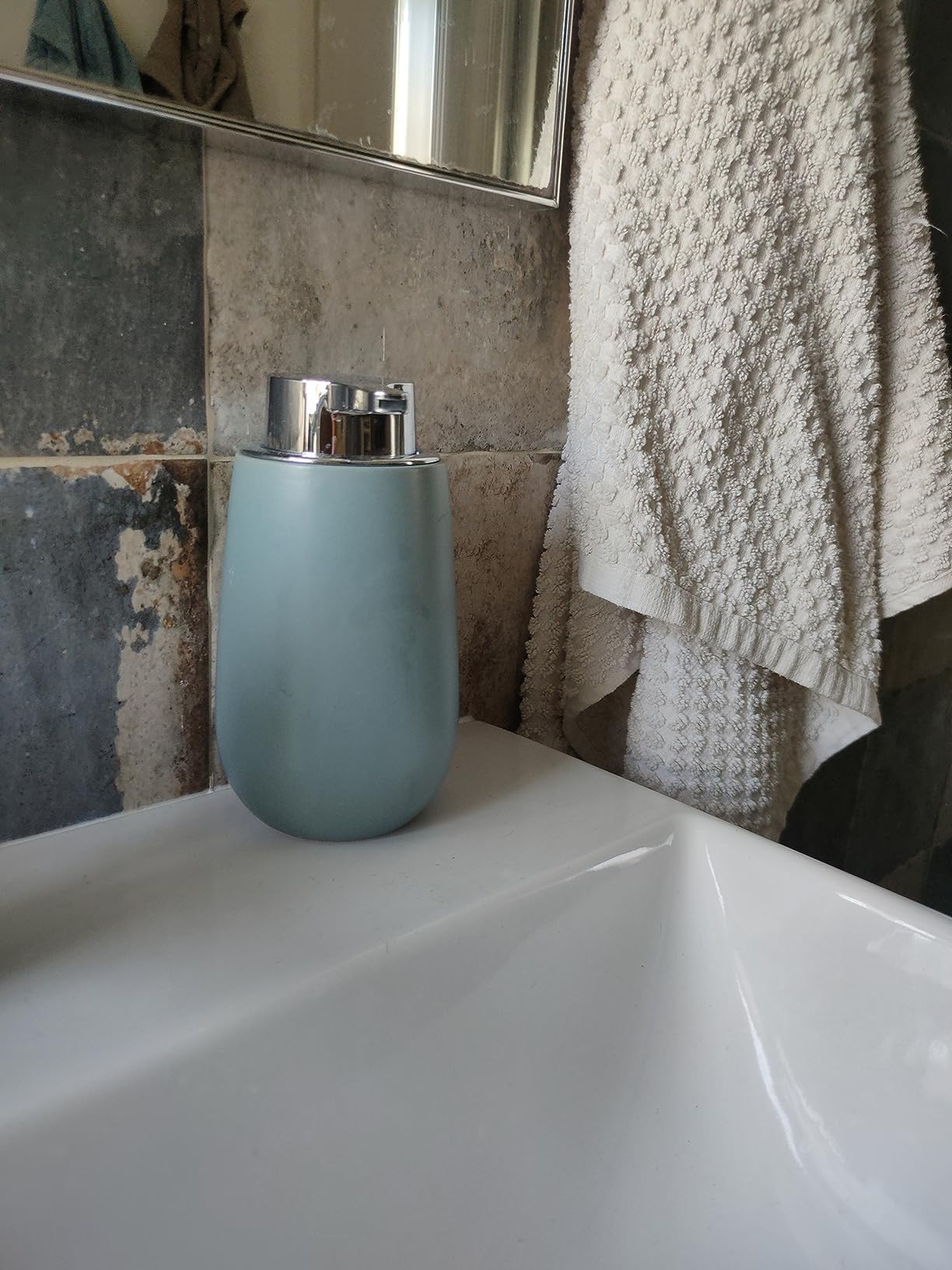 WENKO Badi dispenser sapone ceramica bianco 320 ml
