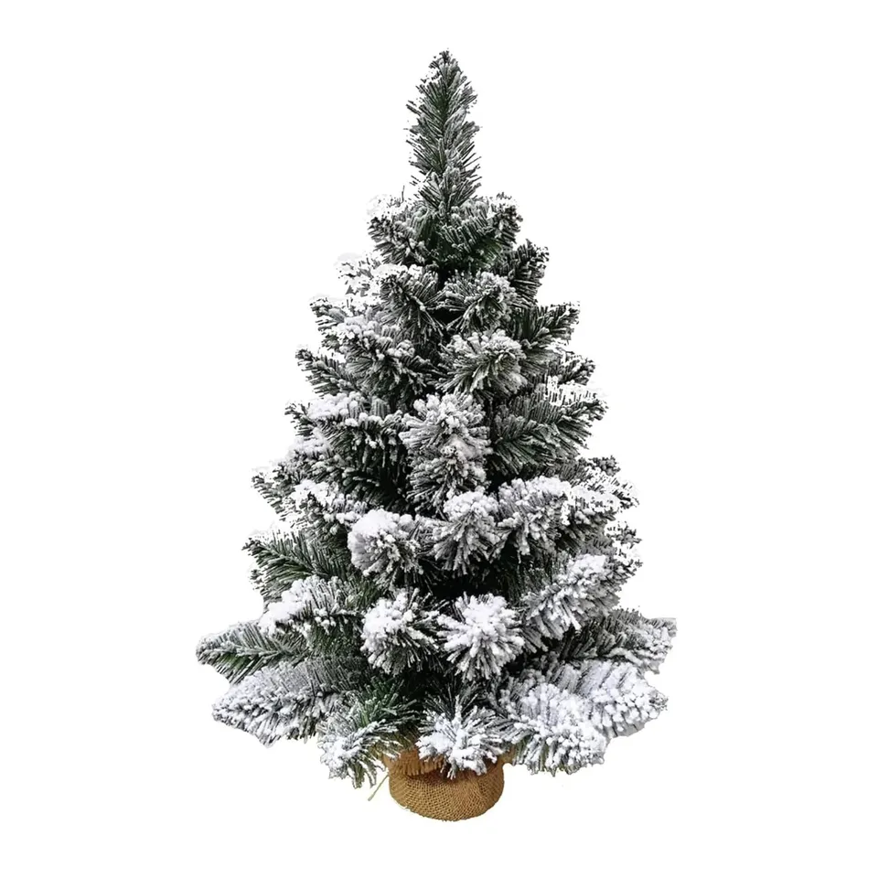 Cecaro Group Albero Innevato 60 cm 60 Punte Base Juta