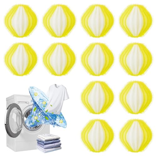 Quelcc Palline Bucato Gialle 12 Pezzi Antipelo 3,5 cm