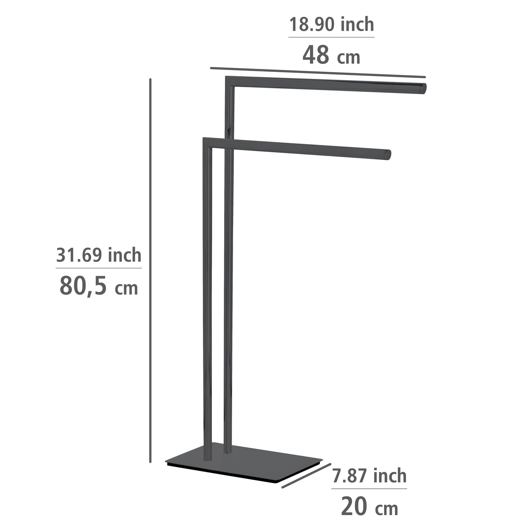 Wenko Recco Portasciugamani Nero 48x80,5x20 cm