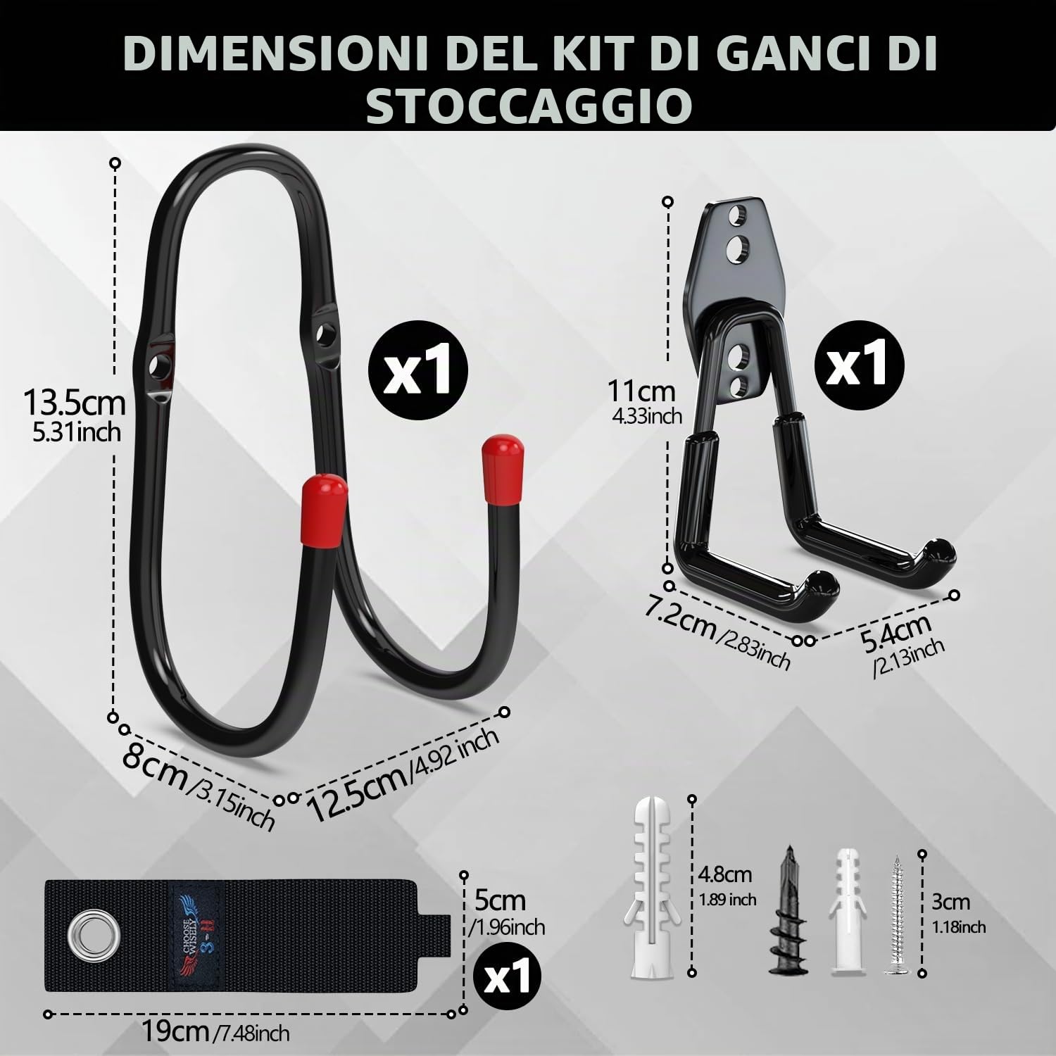 3-H Supporto Tubo Parete 2 Pezzi 45 kg Acciaio Inox