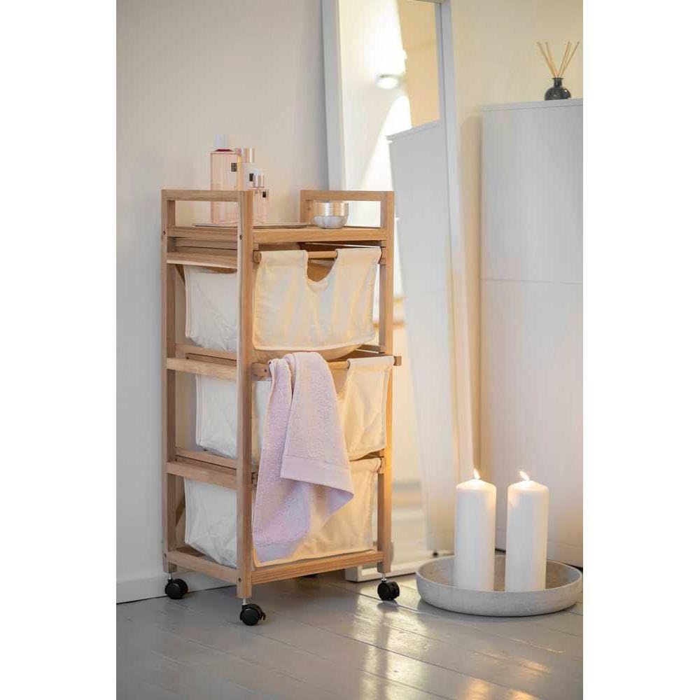 Wenko Acina carrello 3 cassetti legno acacia