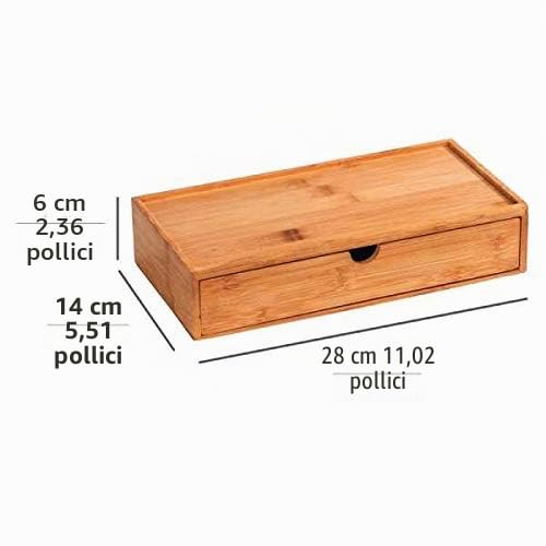Wenko Terra scatola bambù con cassetto 28x14 cm