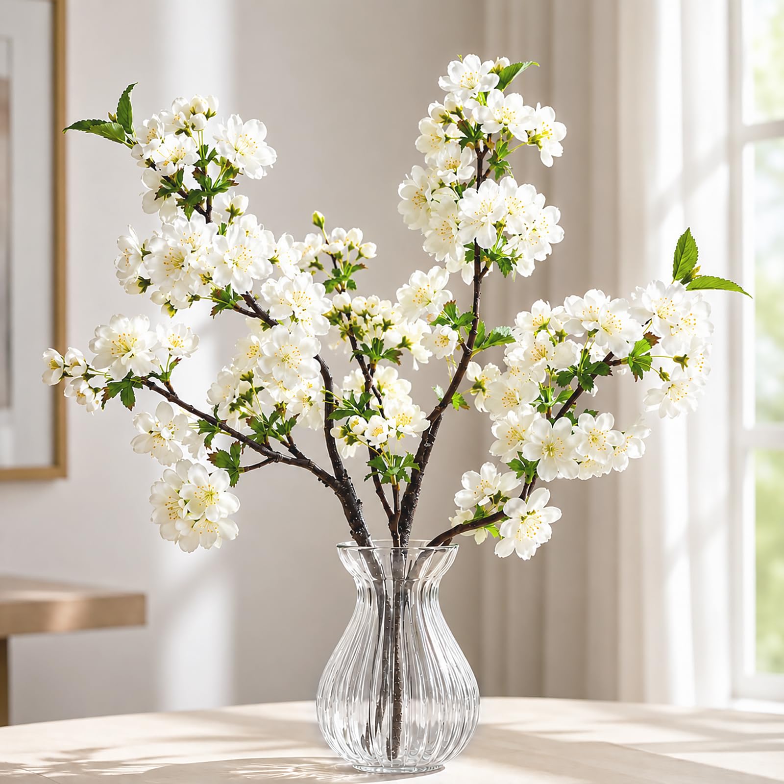 Quelcc rami di ciliegio artificiali seta 49 cm 3 pezzi