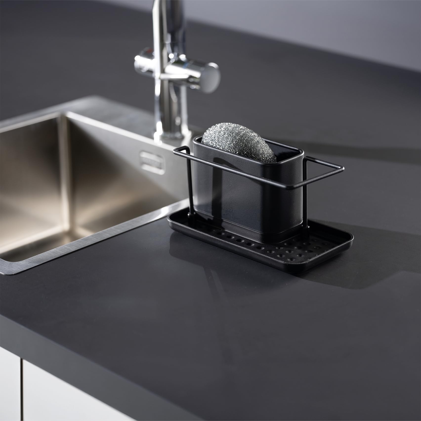 Wenko Orio 55078100 portapiatti nero salvaspazio