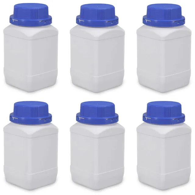 Lxoraziy Bottiglie 500 ml Bocca Larga HDPE Bianche 6 Pezzi ermetiche