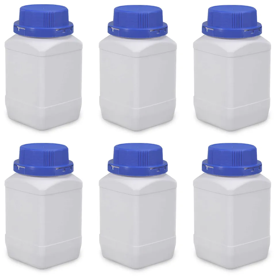 Lxoraziy Bottiglie 500 ml Bocca Larga HDPE Bianche 6 Pezzi ermetiche