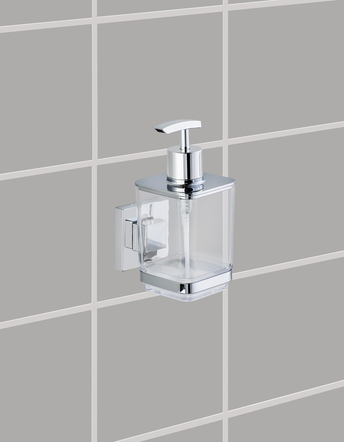 Wenko Vacuum-Loc Quadro dispenser sapone acciaio 330 ml