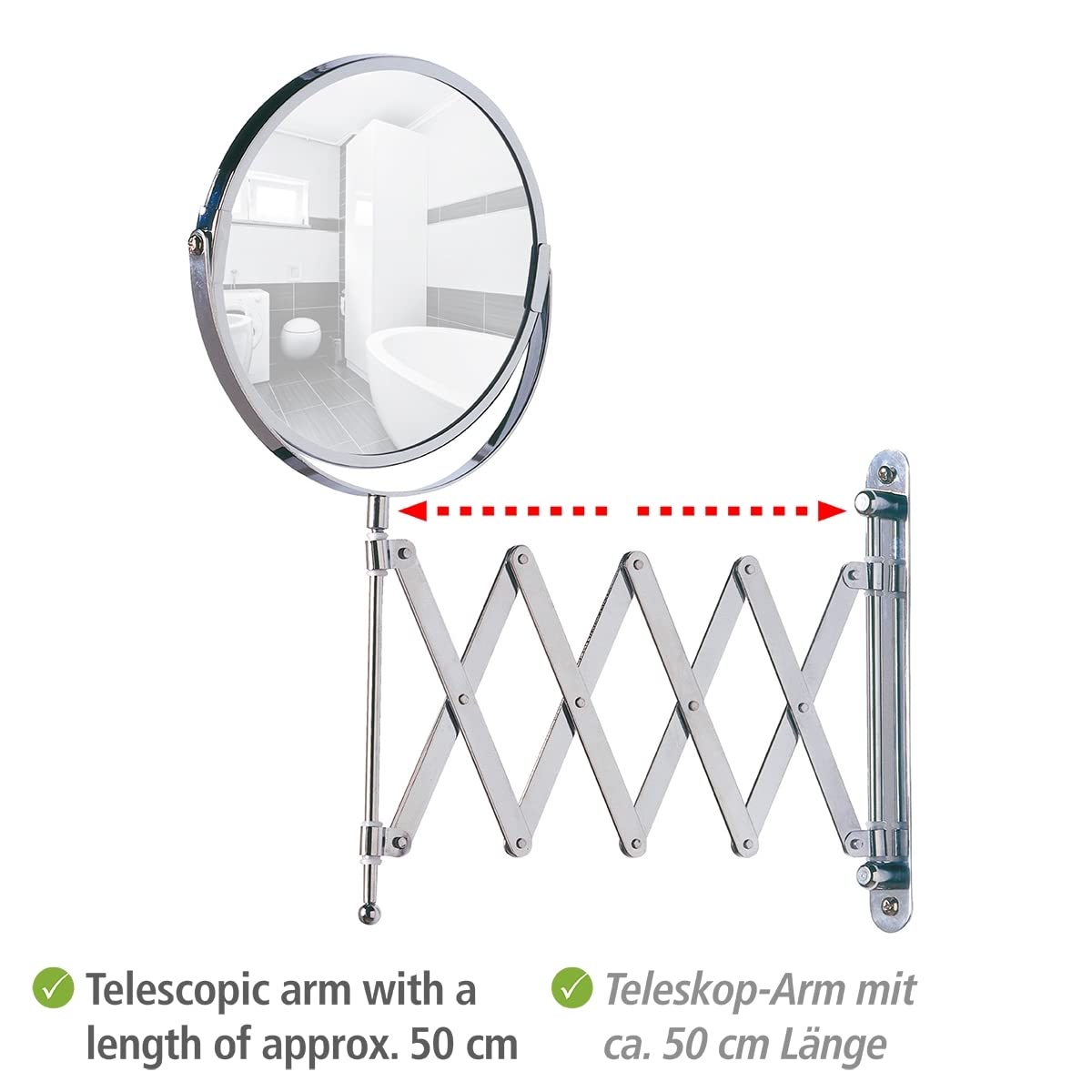Wenko Exclusiv 15165100 specchio cosmetico parete 3x cromo