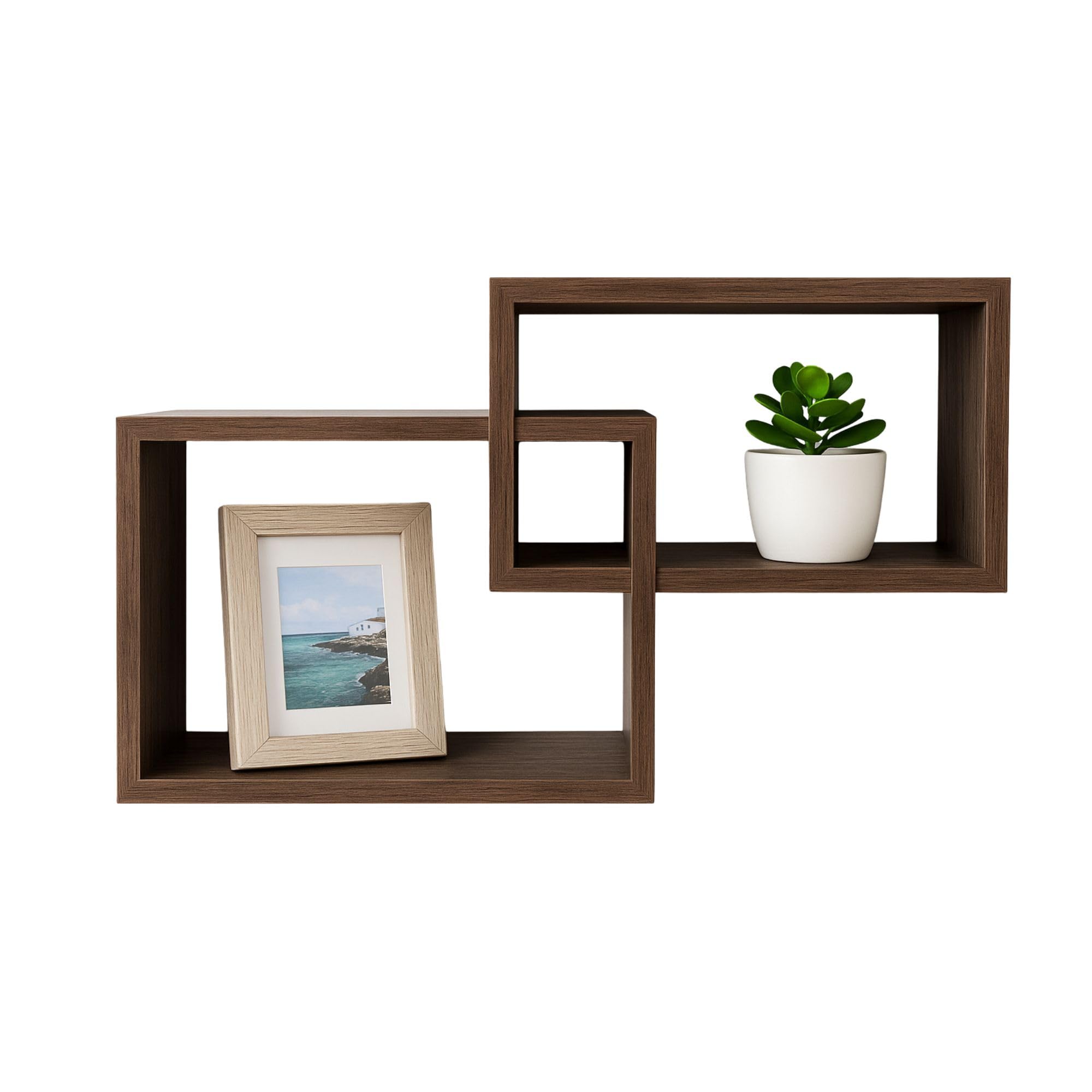 Cecaro Group Mensole da Parete 30x9x22 cm Nere Legno