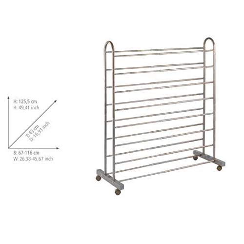 Wenko Giant Scarpiera 4 Ruote Estensibile Metallo Marrone 42 Paia