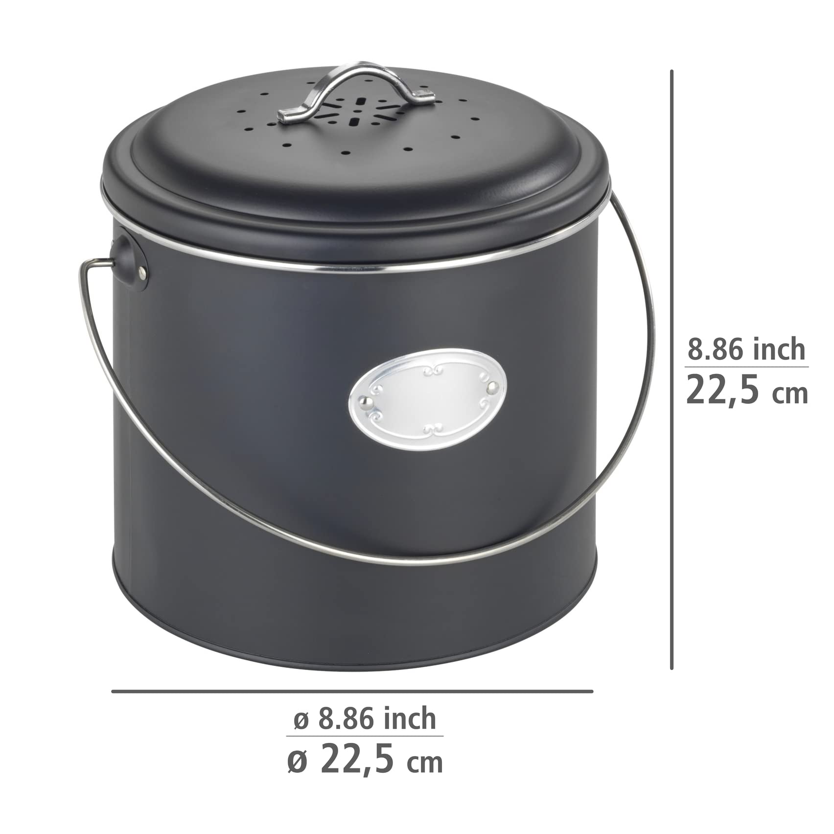 Wenko Nero secchio compost 6 L antiodore nero