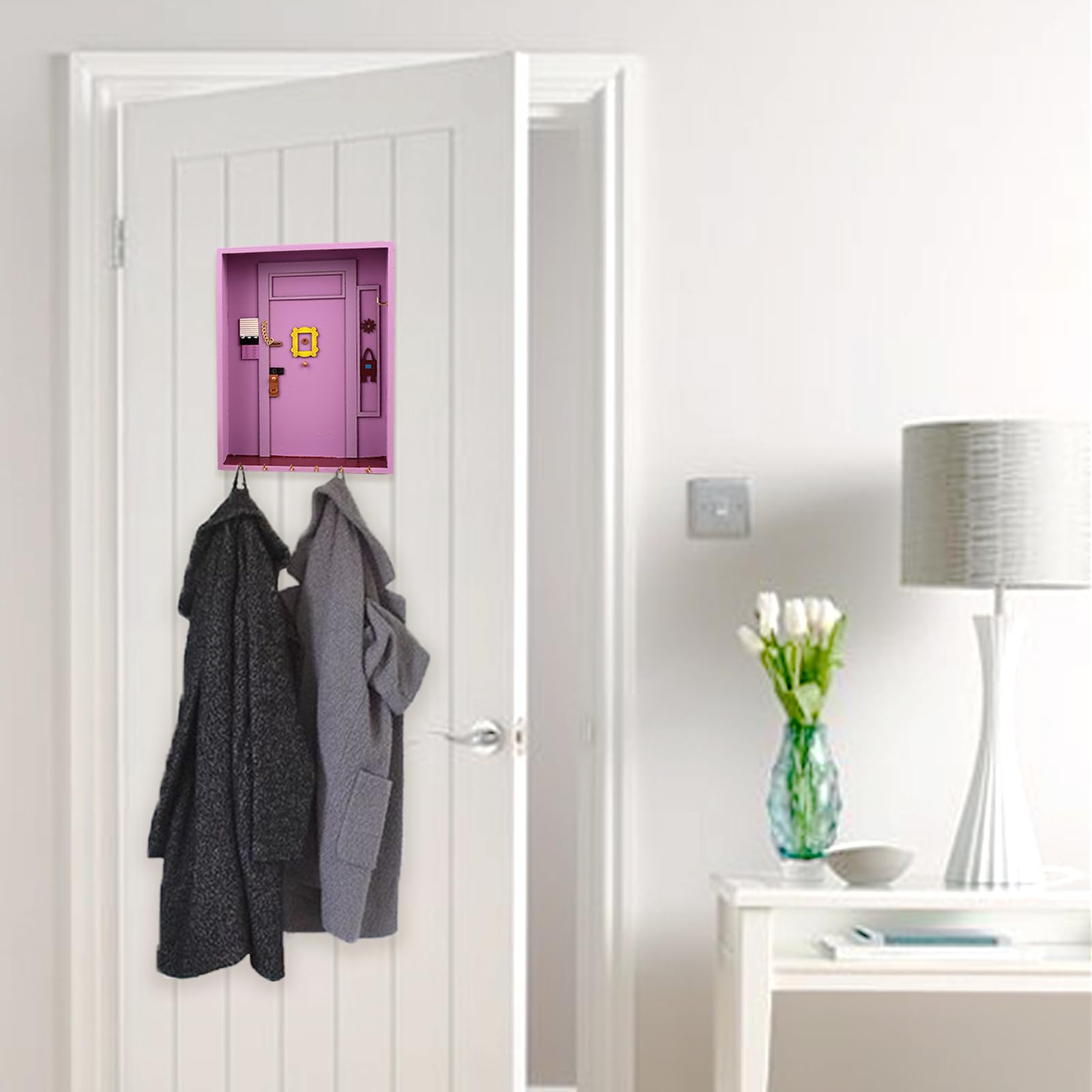 Gachiwar portachiavi da muro porta Monica viola 6 ganci magnetico