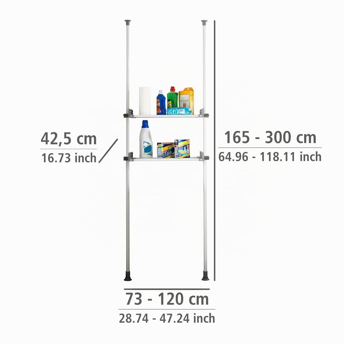 Wenko Herkules Twin Scaffale Telescopico Bianco 120 cm