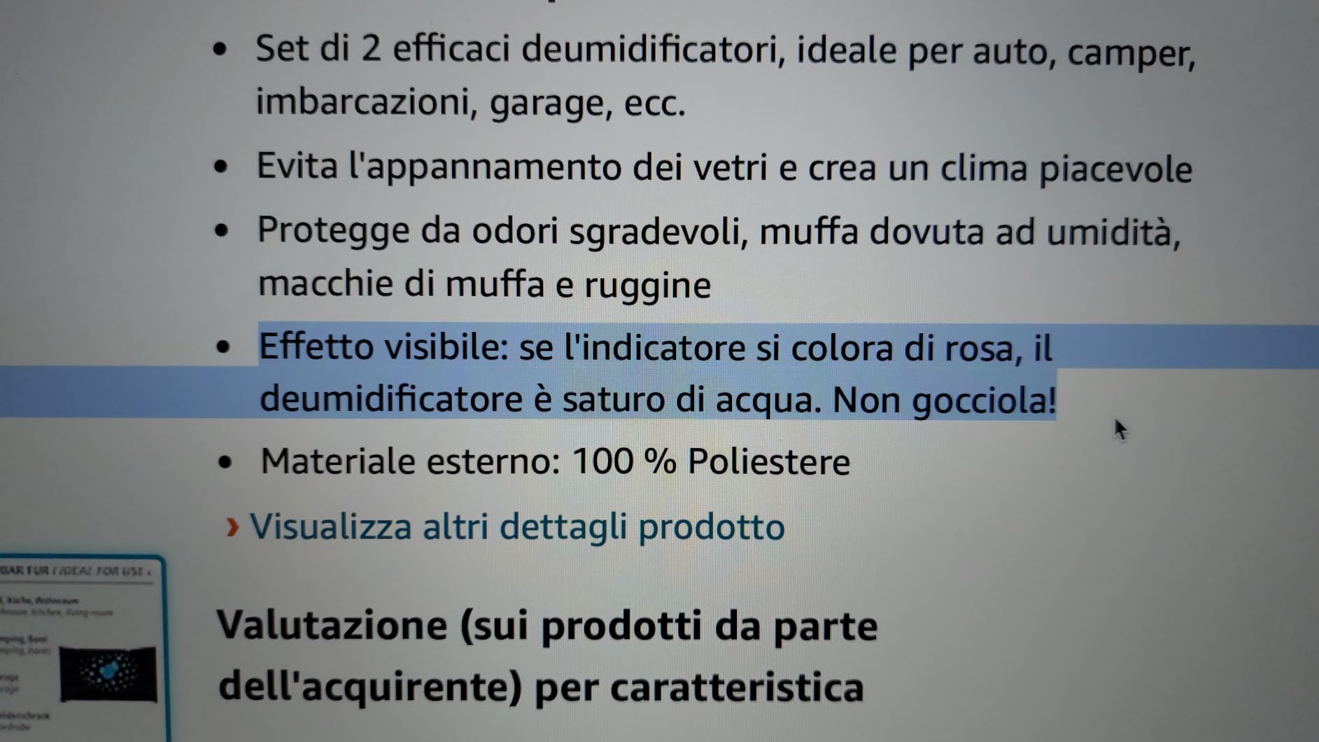 Wenko deumidificatore auto 400 g marrone nero antiappannamento