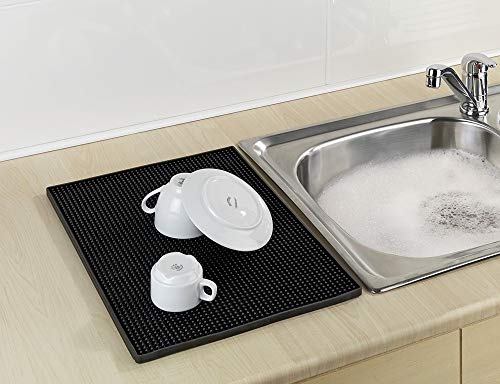 Wenko Maxi tappetino scolapiatti nero 40x30 cm antigraffio