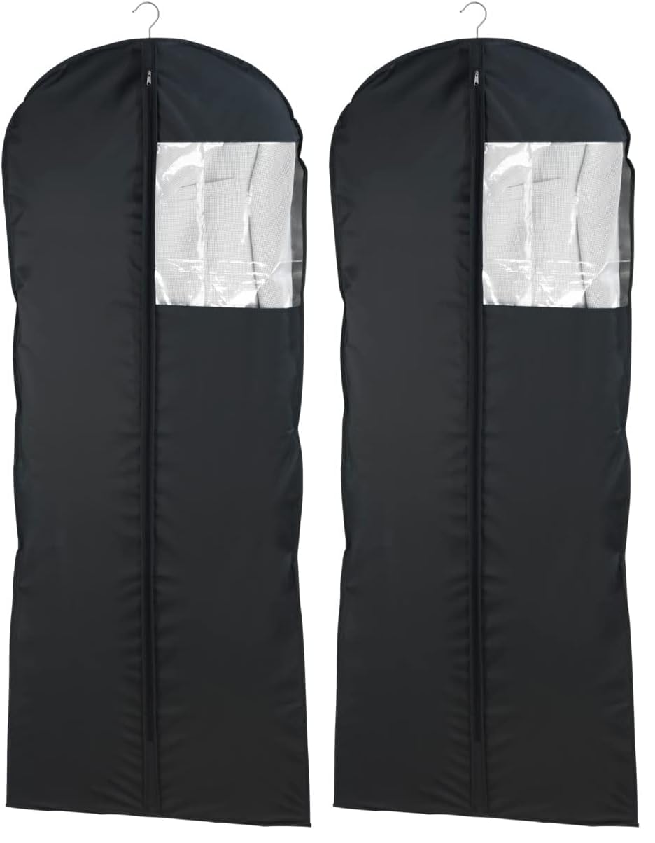 Wenko Deep custodia abiti nera 60x100 cm PEVA con finestra