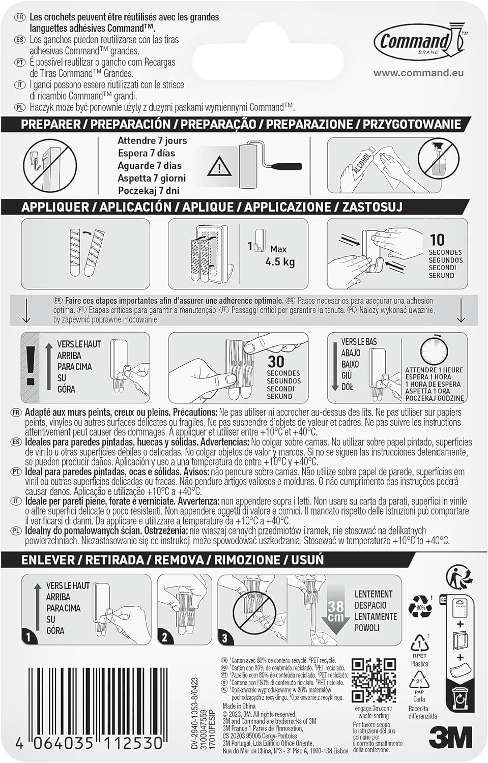 Command Gancio Multiuso XL bianco 4,5 kg