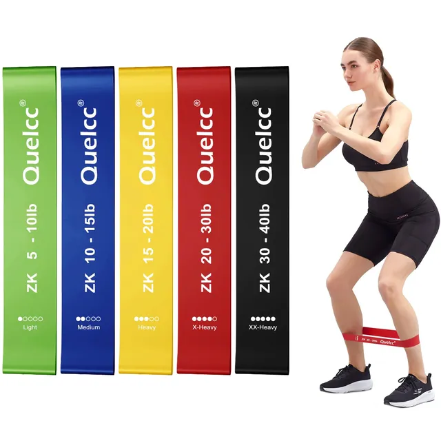 Quelcc Elastici Fitness Bande Elastiche 5 Pezzi Lattice