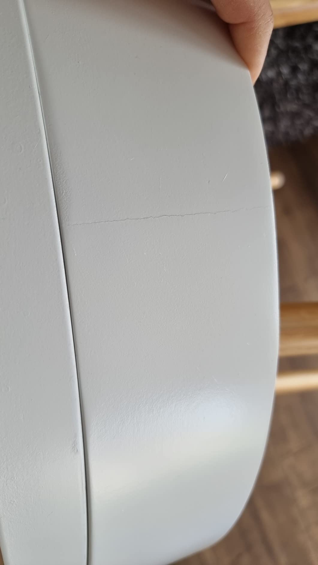 Wenko Finja tavolino rotondo bianco naturale con vassoio