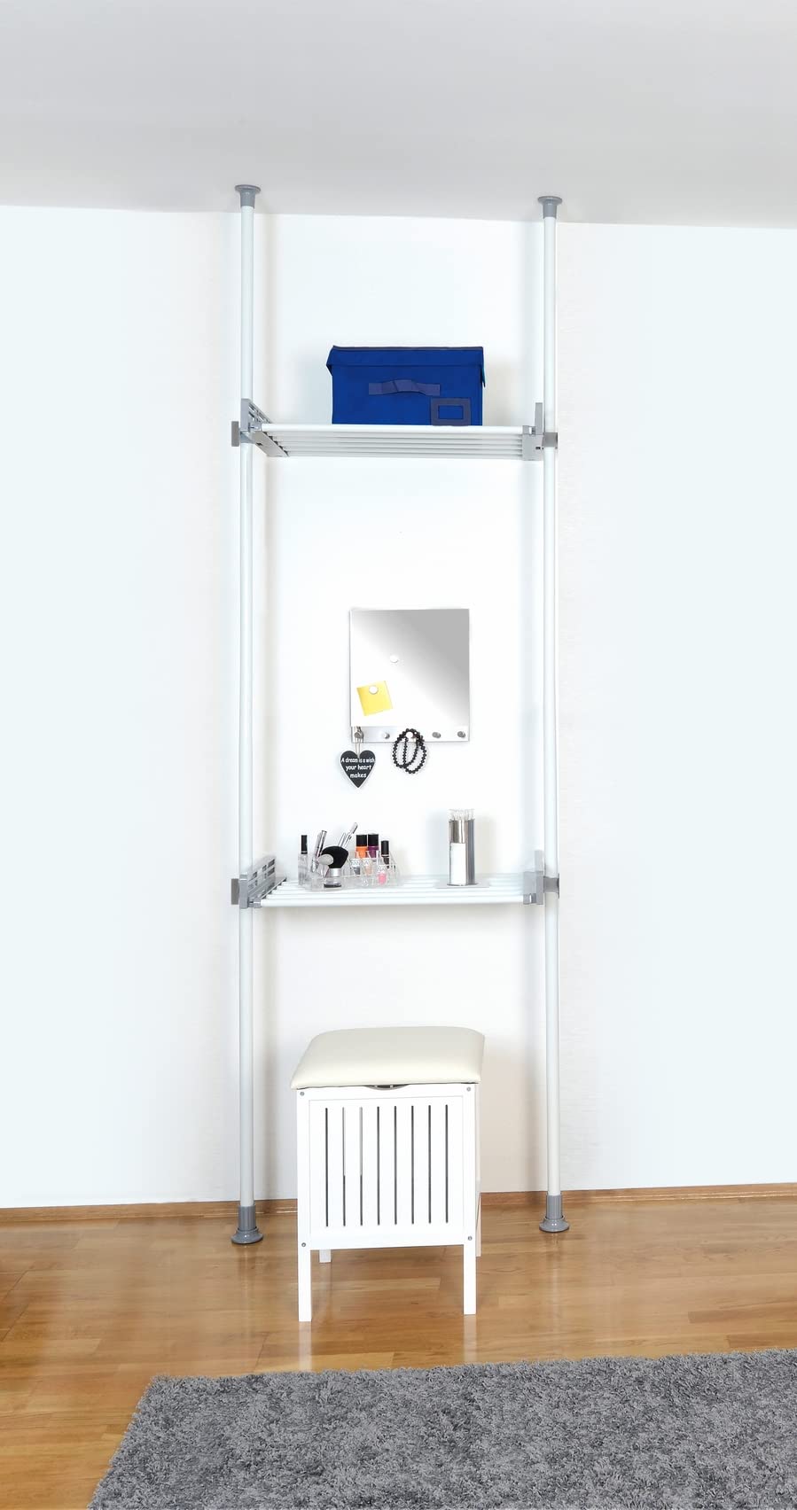 Wenko Herkules Twin Scaffale Telescopico Bianco 120 cm