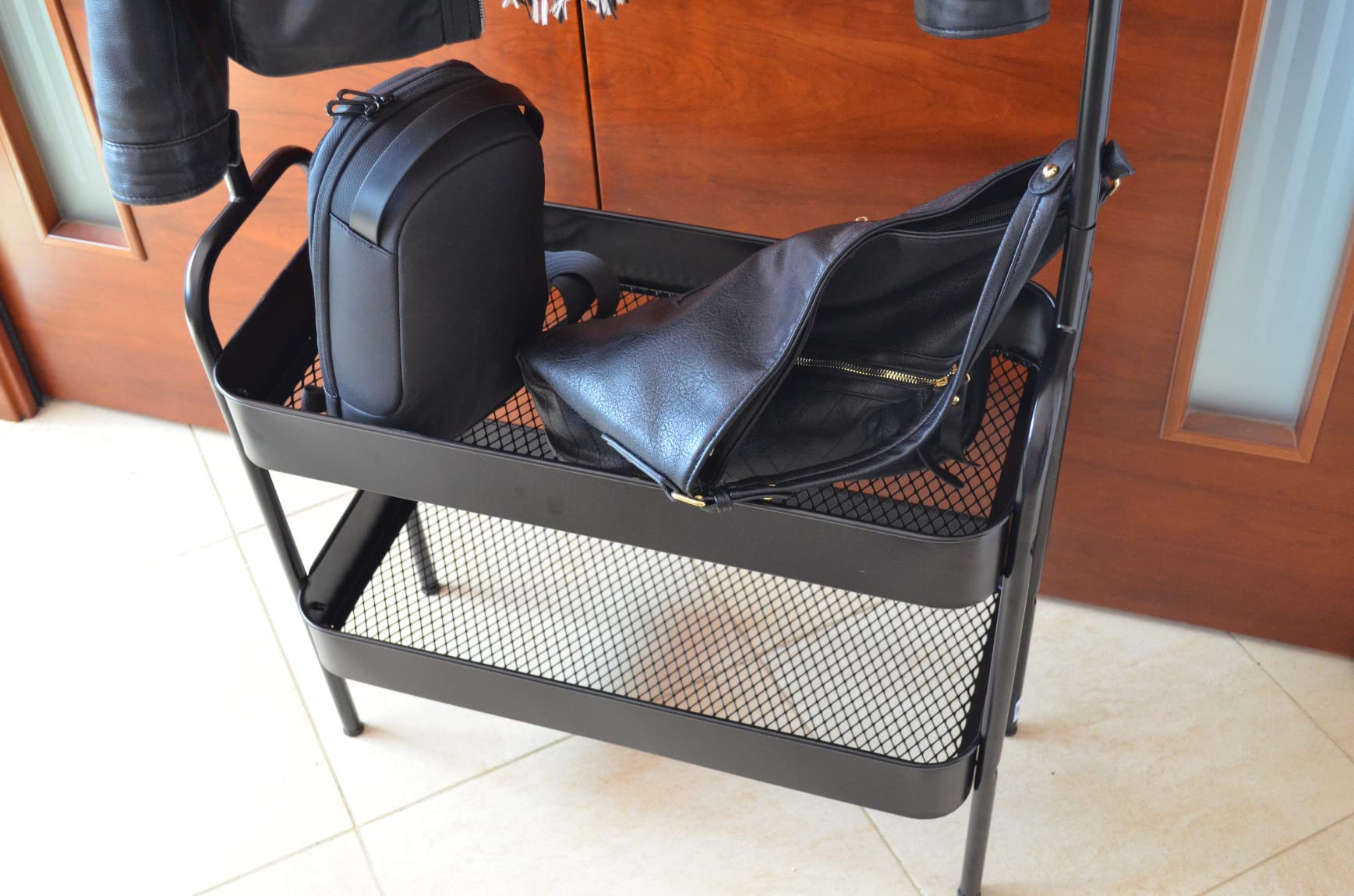 Wenko Kali 69795800 Appendiabiti Stretto Nero con 2 Cesti