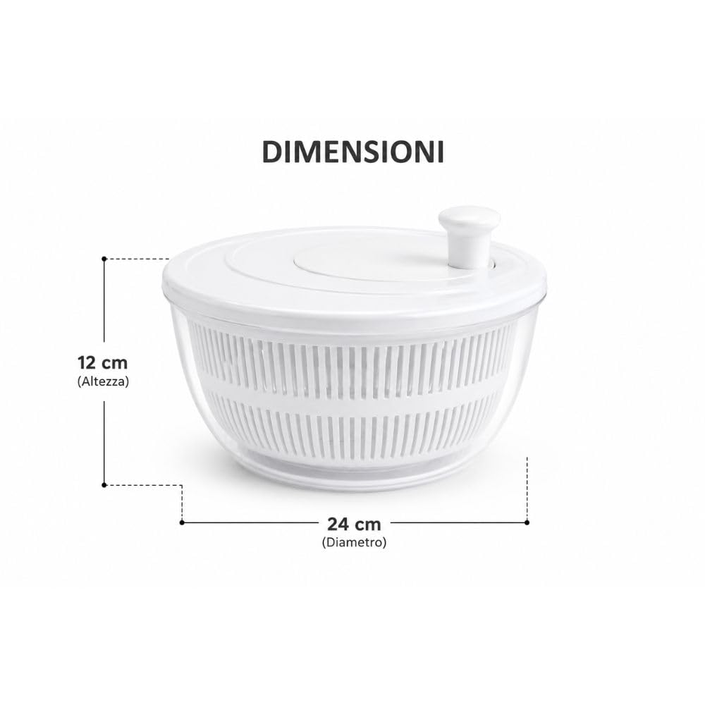 Cecaro Group Centrifuga Insalata 24 cm Plastica con Manopola