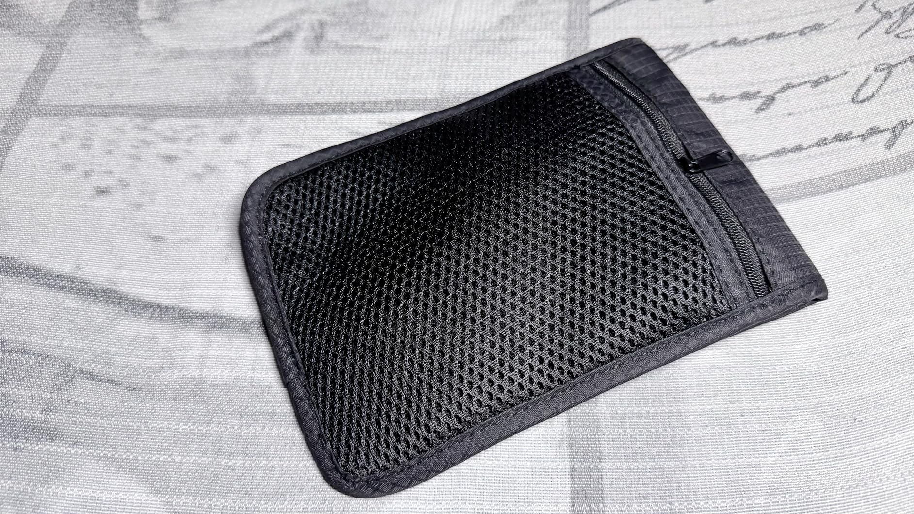 Quelcc Portadocumenti da Collo Grigio RFID Nylon