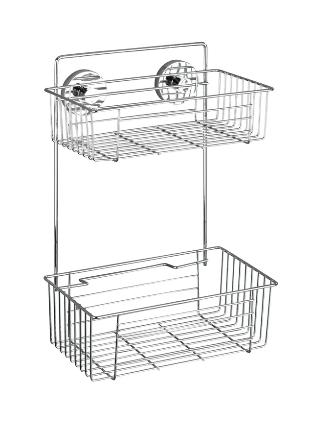 Wenko Vacuum-Loc Bari mensola 2 piani cromo