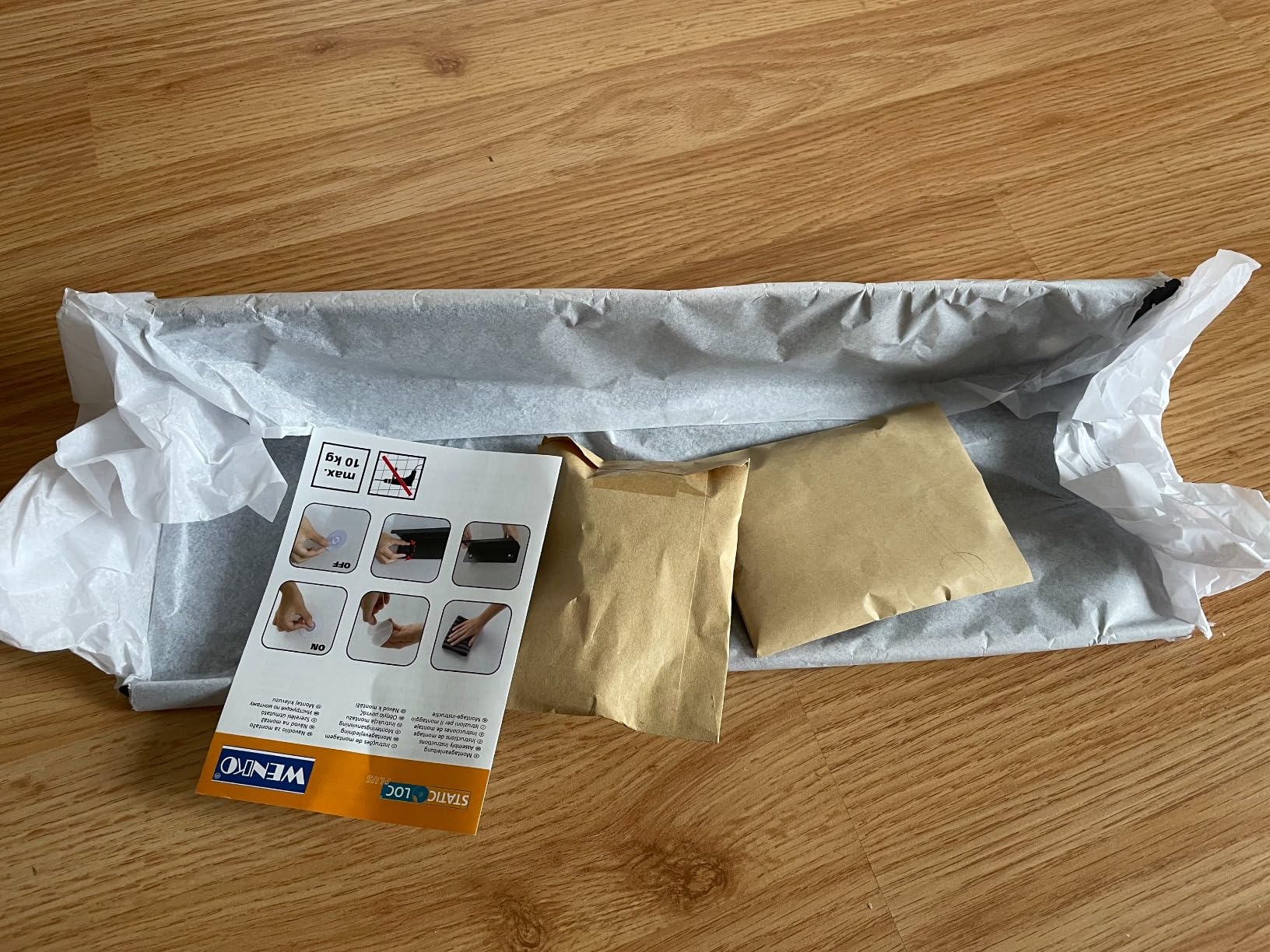 Wenko Jet M mensola parete 40 cm nera senza forare