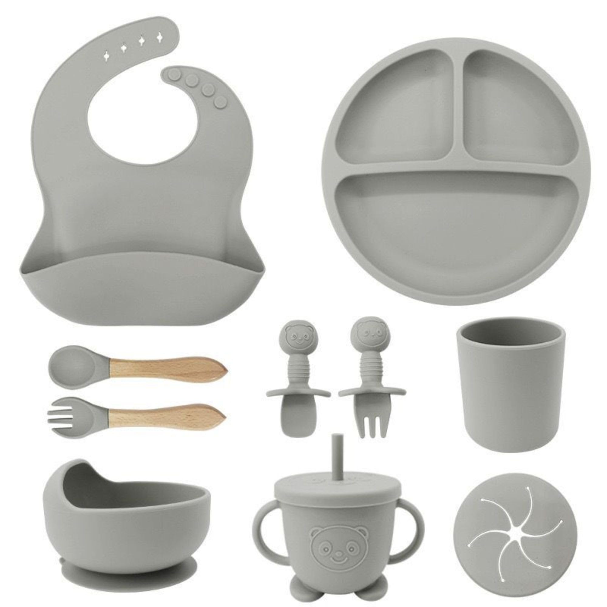 Cecaro Group set pappa svezzamento silicone 10 pezzi ventosa