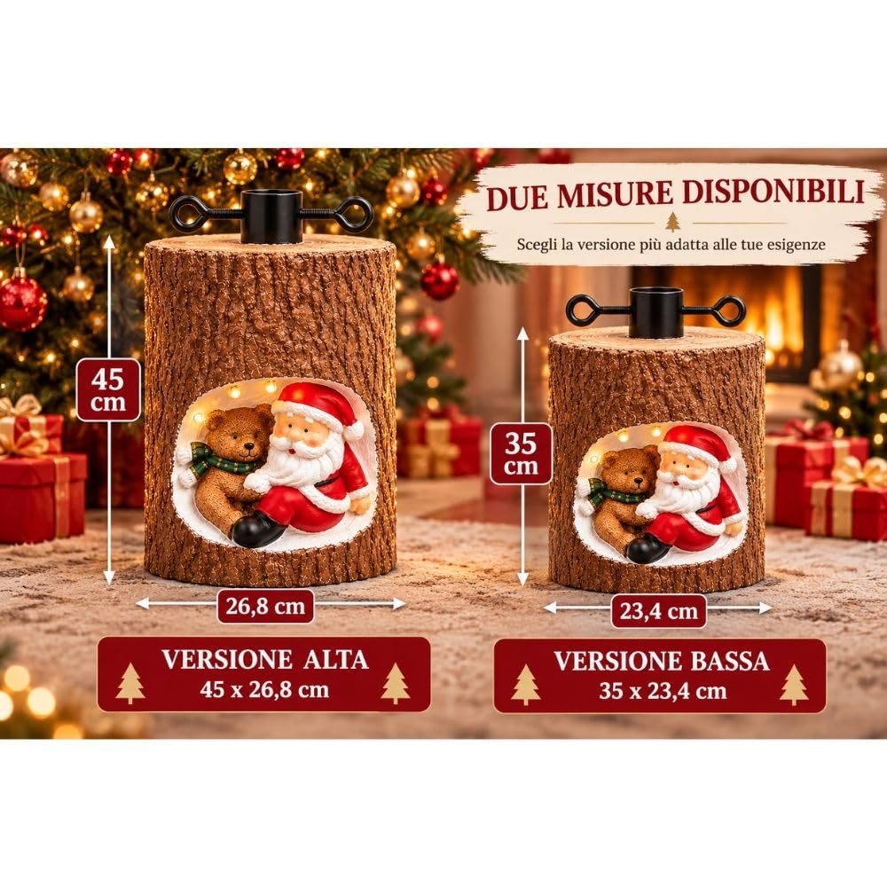 Cecaro Group Base Albero 45 cm Babbo Natale Orsetto LED