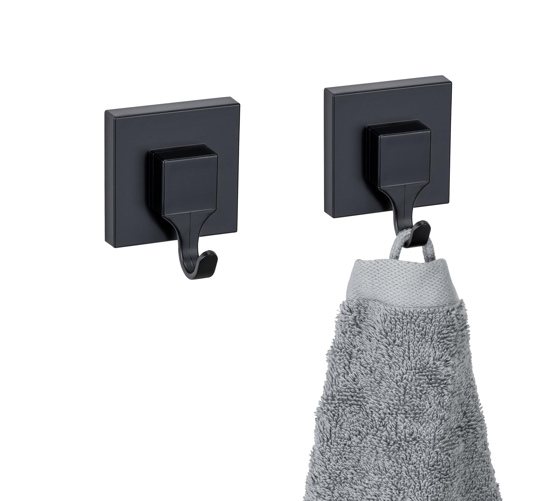 Wenko Vacuum-Loc Quadro ganci parete neri 2 pezzi senza forare