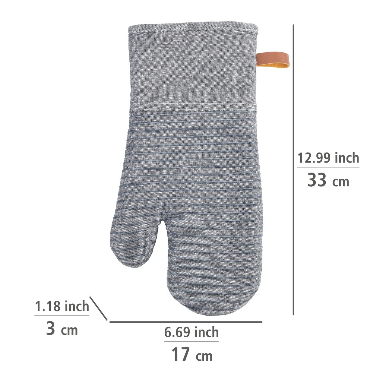 Wenko Ada Stripes Guanti da Forno grigi in cotone