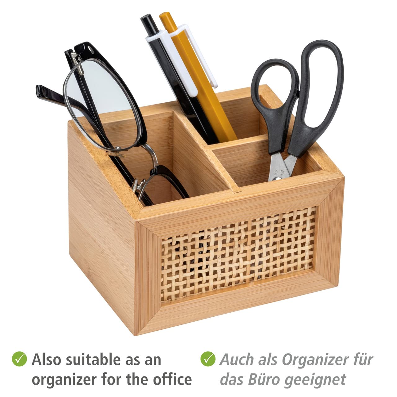 Wenko Allegre box bagno 12 cm bambù 3 scomparti