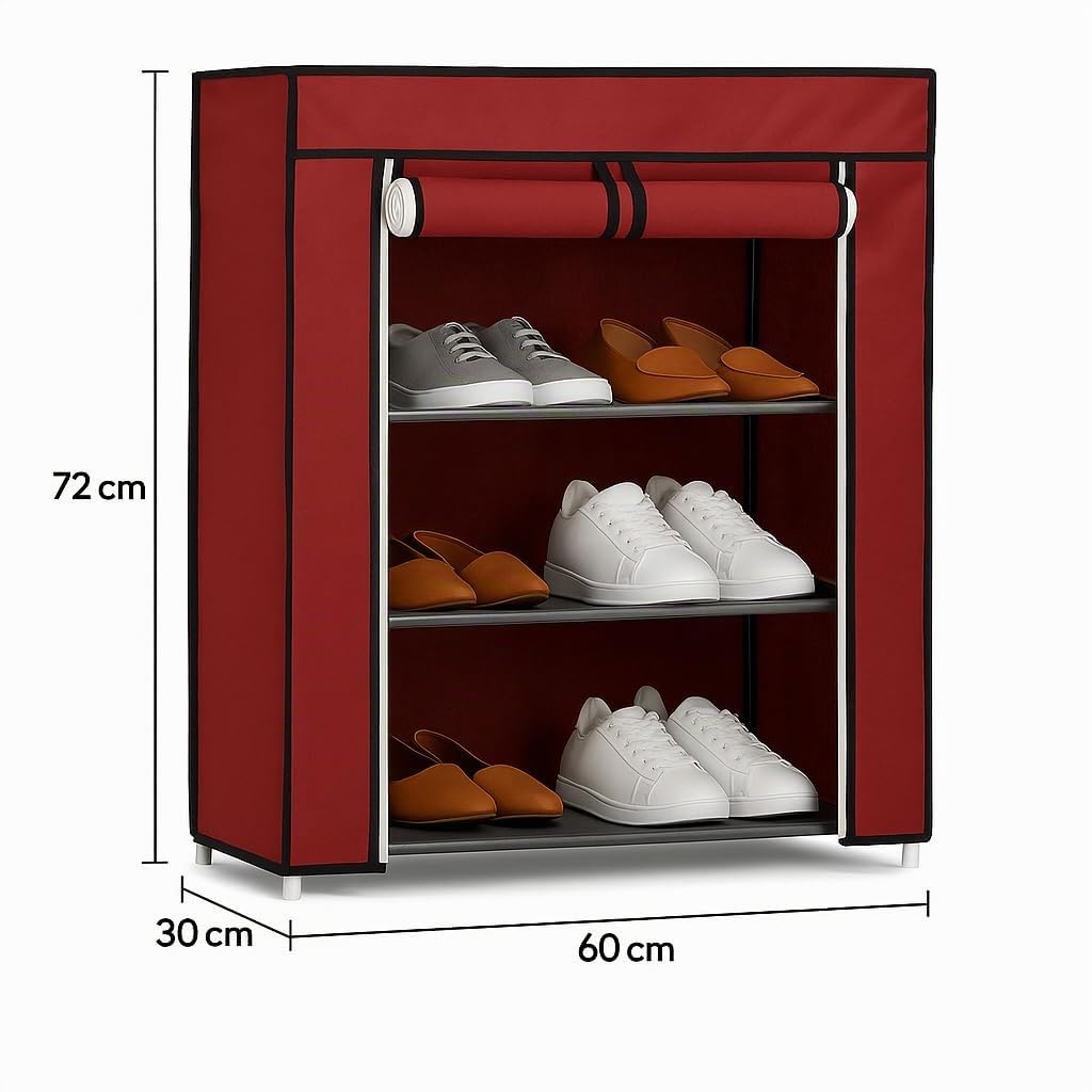 Cecaro Group Scarpiera Tessuto 4 Ripiani 60x30x72 cm