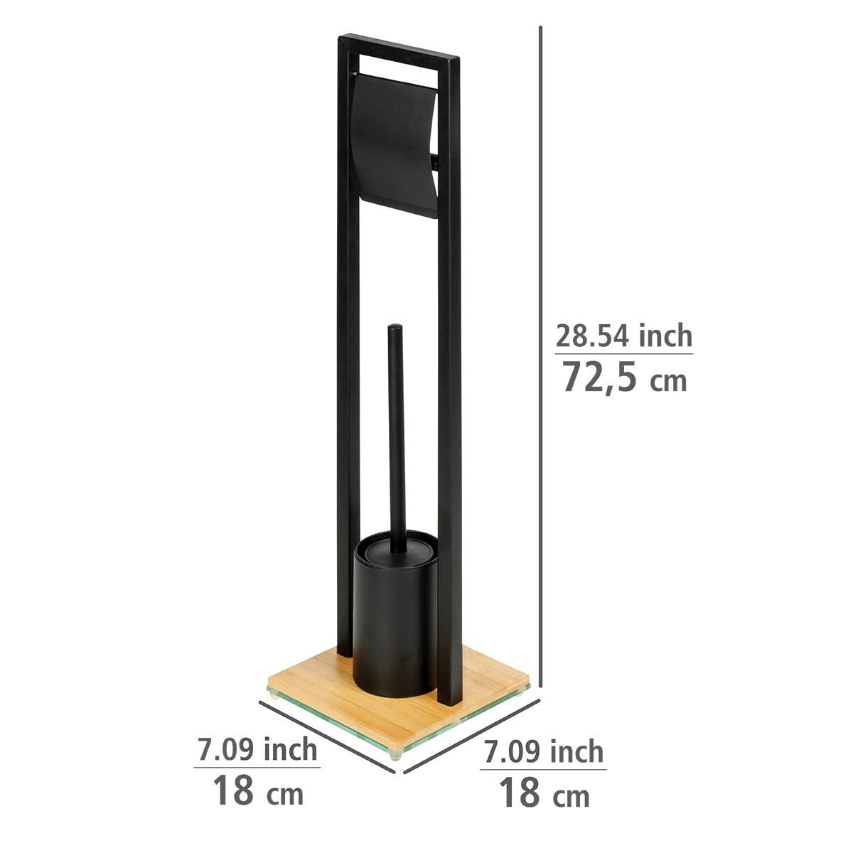 Wenko Bambusa mobiletto bagno in bambù con struttura nera